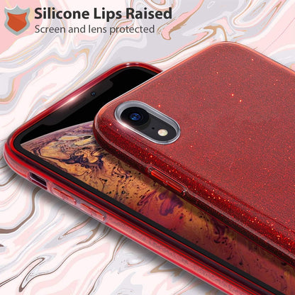 Iphone XR Case,Bling Sparkle Cute Girls Women Protective Case for Iphone XR 6.1"(Red)
