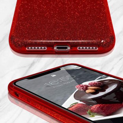Iphone XR Case,Bling Sparkle Cute Girls Women Protective Case for Iphone XR 6.1"(Red)